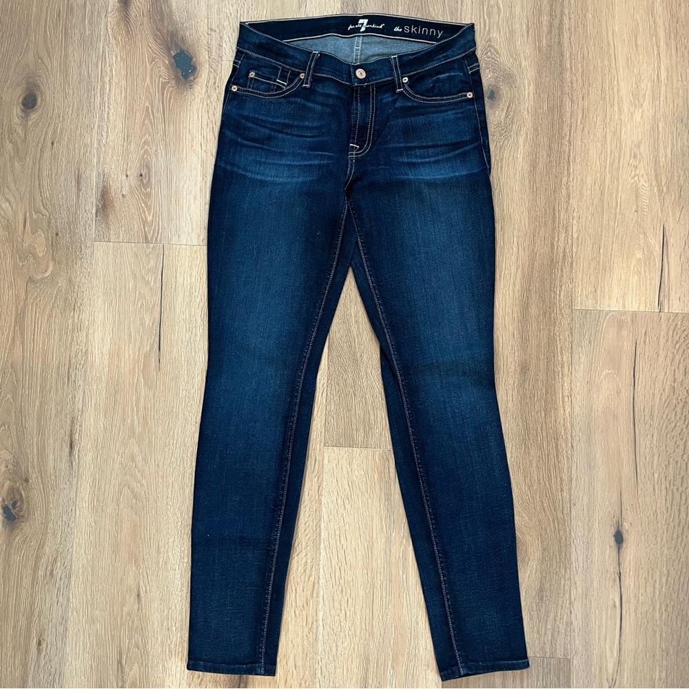 7 For All Mankind Deep Indigo The Skinny Jeans
